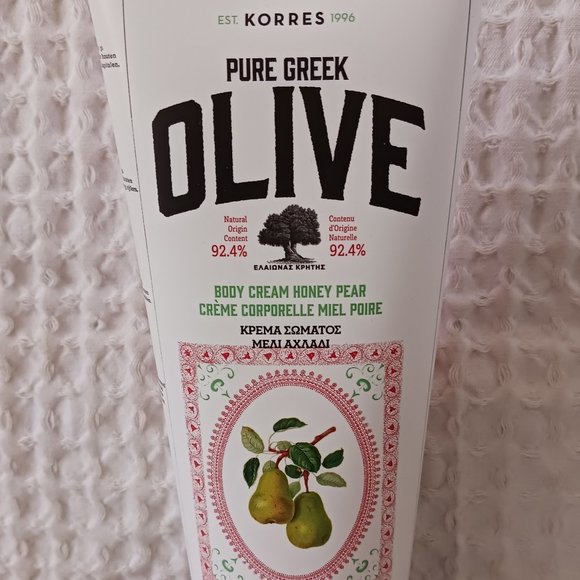 KORRES Pure Greek OLIVE Body Cream HONEY PEAR Lotion 13.53oz Jumbo Size … - Picture 4 of 10